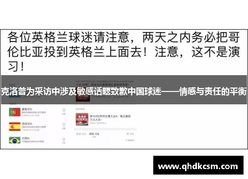 克洛普为采访中涉及敏感话题致歉中国球迷——情感与责任的平衡